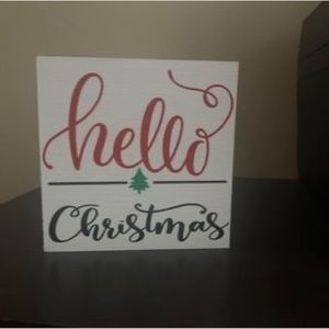 Hello Christmas Wood Decor